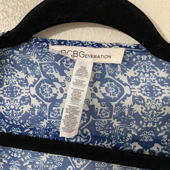 BCBG Blue Paisley Western Prairie Cowgirl Sheer Summer Artsy Festival Kimono OS - Picture 2 of 9